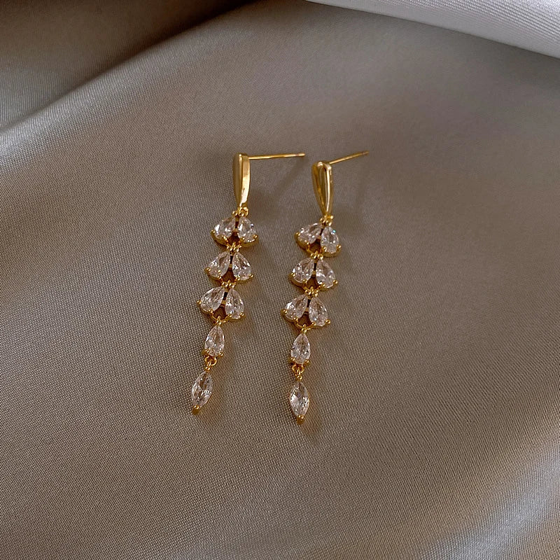 Leaf Shape Gold Color Earrings