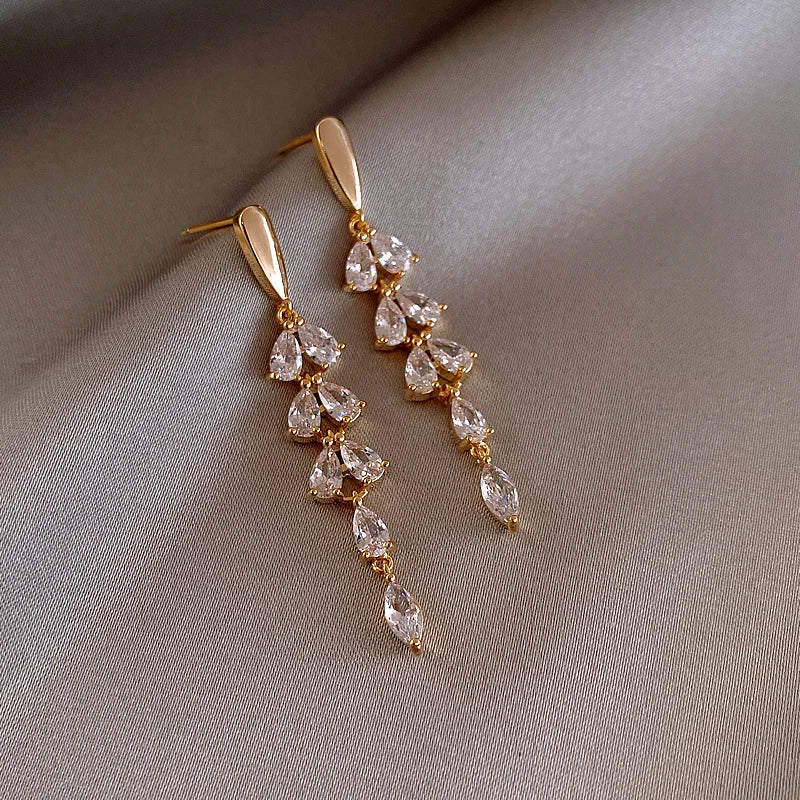 Leaf Shape Gold Color Earrings