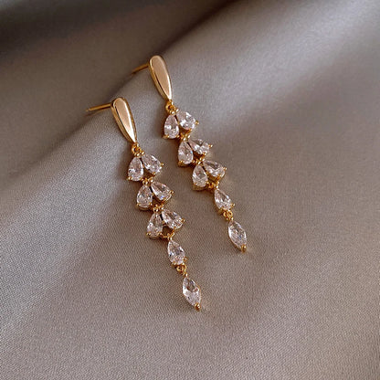 Leaf Shape Gold Color Earrings