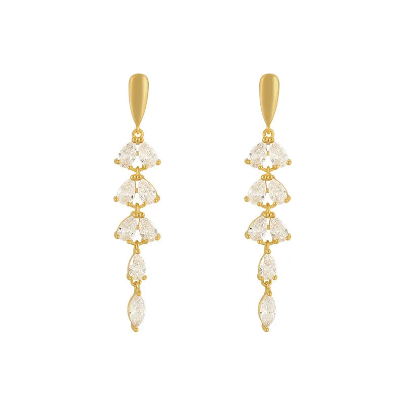 Leaf Shape Gold Color Earrings