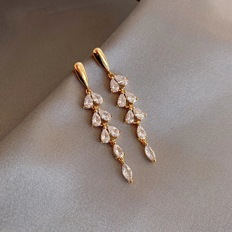 Leaf Shape Gold Color Earrings