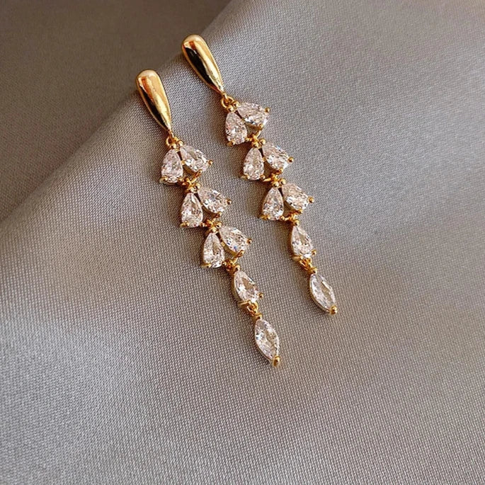 Leaf Shape Gold Color Earrings