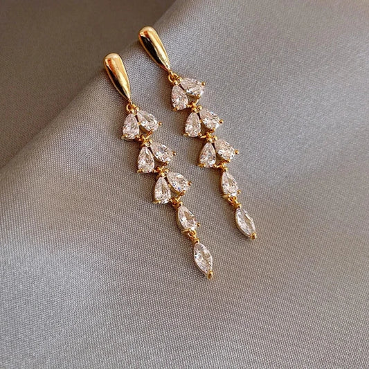 Leaf Shape Gold Color Earrings