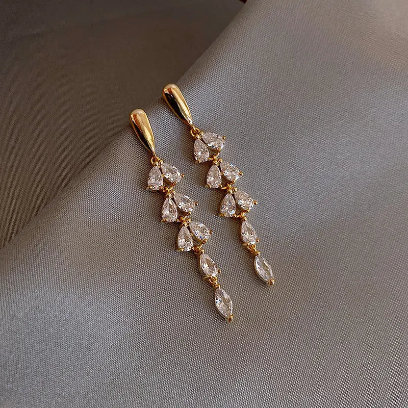 Leaf Shape Gold Color Earrings