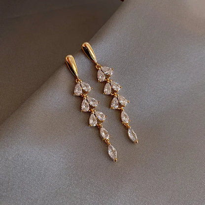 Leaf Shape Gold Color Earrings